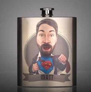 superhero customized flask