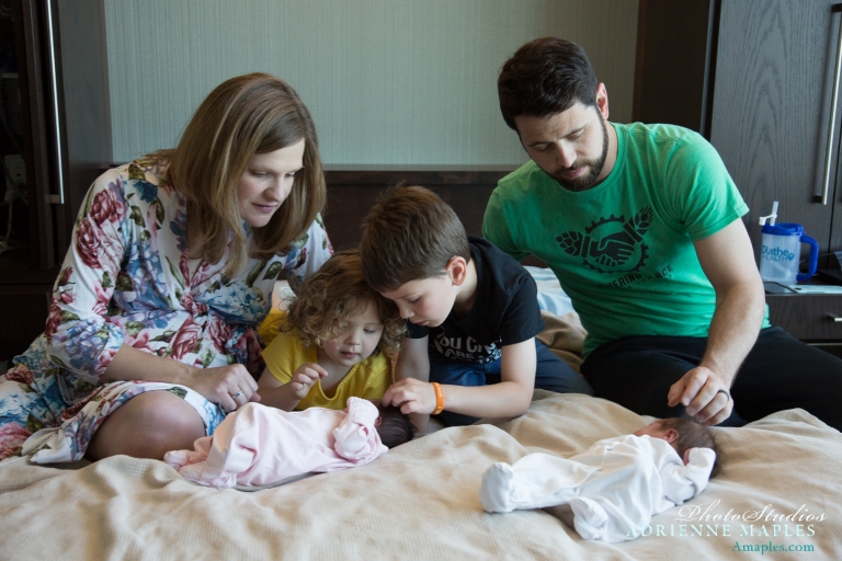 family welcomes newborn baby girls