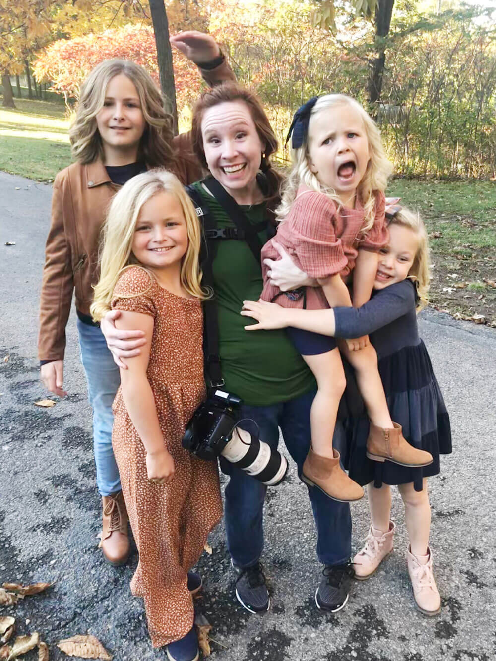 photographer with children