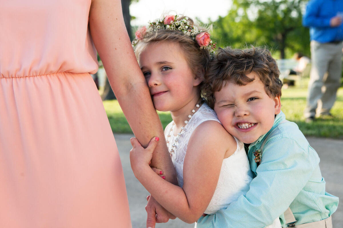 photograph of flower girl and ring bearer at a spring wedding
