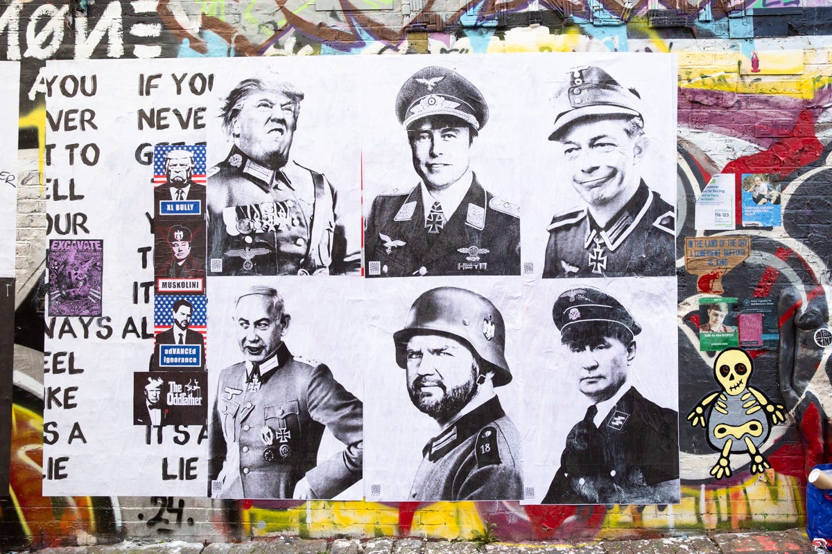 black & white portrait wall art brick lane, london